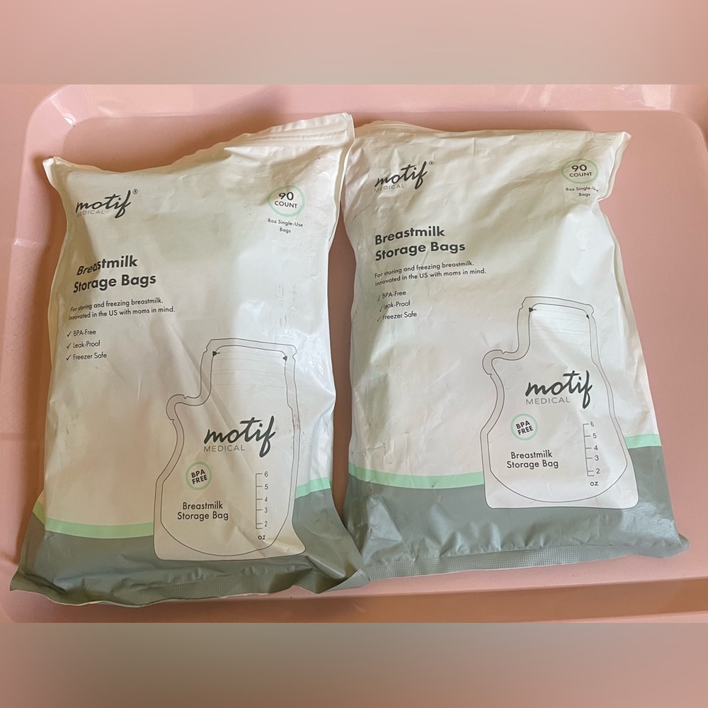 NWT Motif Medical 8 oz Breastmilk Storage Bags 2 packages 90ct bags New